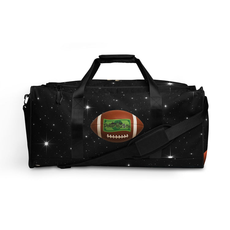 Dollar Hustle space football duffle bag