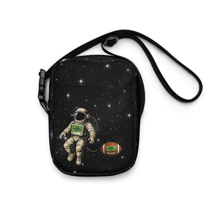Space football all-over-print crossbody utility bag