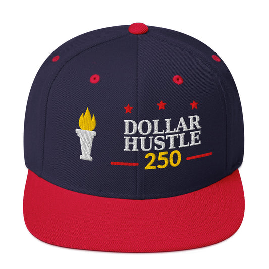 Dollar Hustle 250 #2 design on navy and red classic snapback