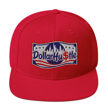 Dollar Hustle 250 logo embroidered on red classic snapback