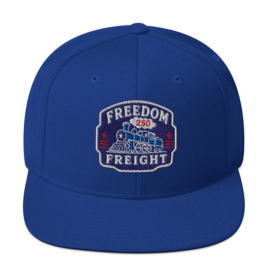 Freedom Freight 250 design on royal blue classic snapback