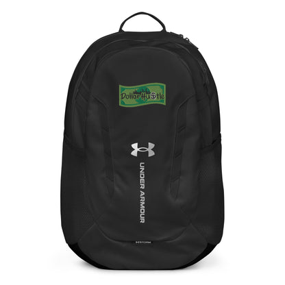Black Under Armour backpack with embroidered Dollar Hustle original logo