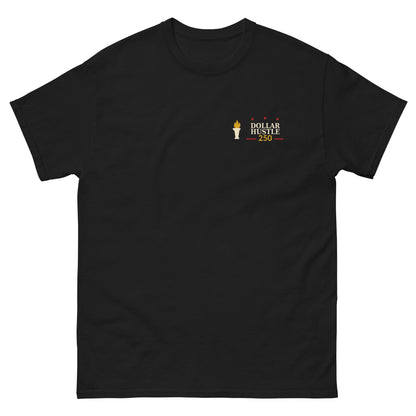 Dollar Hustle #2 logo on black classic t-shirt
