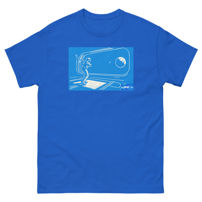 Space Golf design on royal blue classic t-shirt