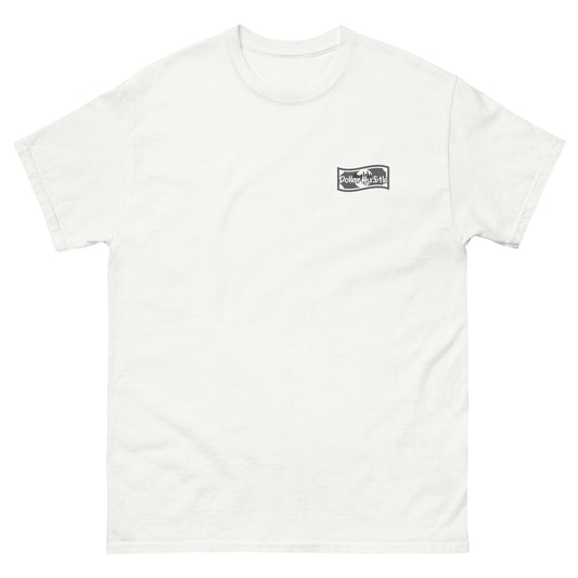 Dollar Hustle gray logo on white classic t-shirt