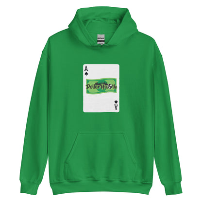 Ace of Spades design on Irish green heavy blend hoodie